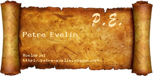 Petre Evelin névjegykártya